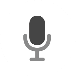 A microphone icon on a white background.