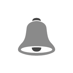 A bell icon on a white background.